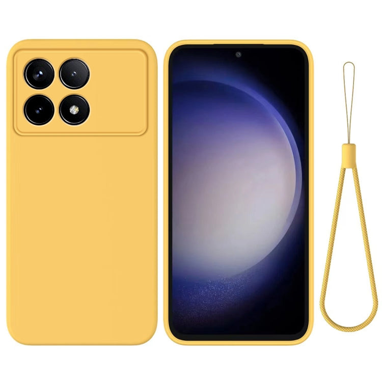 For Xiaomi Poco X6 Pro 5G/Redmi K70E Solid Color Liquid Silicone Dropproof Full Coverage Phone Case(Yellow) - Xiaomi Cases by buy2fix | Online Shopping UK | buy2fix