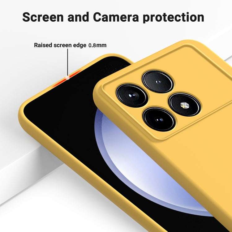 For Xiaomi Poco X6 Pro 5G/Redmi K70E Solid Color Liquid Silicone Dropproof Full Coverage Phone Case(Yellow) - Xiaomi Cases by buy2fix | Online Shopping UK | buy2fix