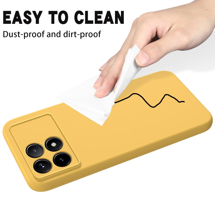 For Xiaomi Poco X6 Pro 5G/Redmi K70E Solid Color Liquid Silicone Dropproof Full Coverage Phone Case(Yellow) - Xiaomi Cases by buy2fix | Online Shopping UK | buy2fix