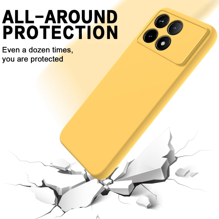 For Xiaomi Poco X6 Pro 5G/Redmi K70E Solid Color Liquid Silicone Dropproof Full Coverage Phone Case(Yellow) - Xiaomi Cases by buy2fix | Online Shopping UK | buy2fix