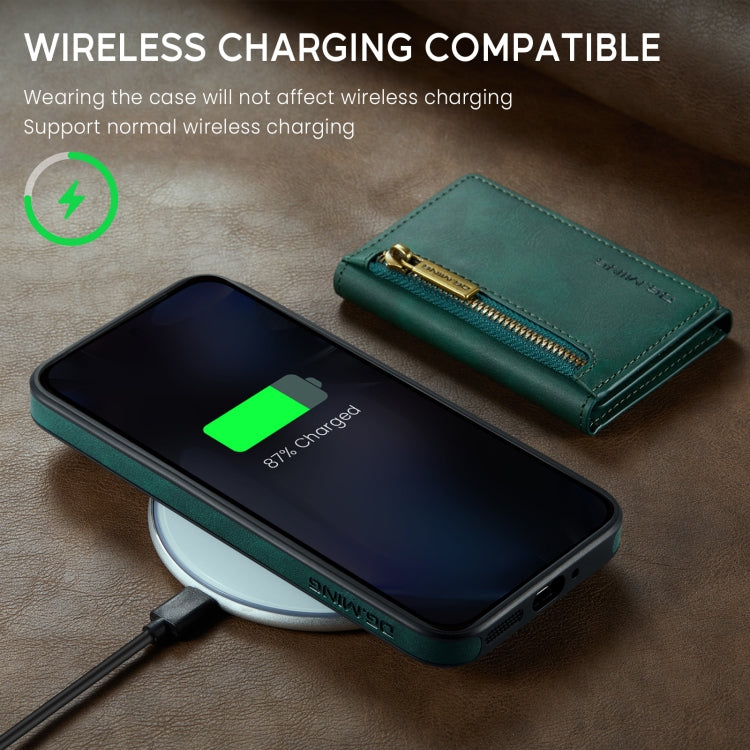 For Google Pixel 9 Pro XL DG.MING M5 Series Zip RFID Multi Card Detachable Leather Phone Case(Green) - Google Cases by DG.MING | Online Shopping UK | buy2fix