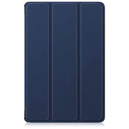 For Lenovo Tab M11/ Xiaoxin Pad 11 2024 Custer Texture 3-Fold Holder Leather Smart Tablet Case(Dark Blue) by buy2fix