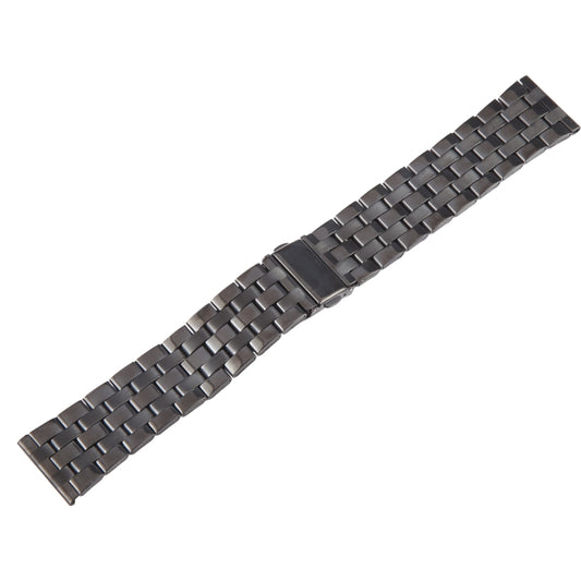 22mm Universal Five Beads Stainless Steel Watch Band(Black) by buy2fix