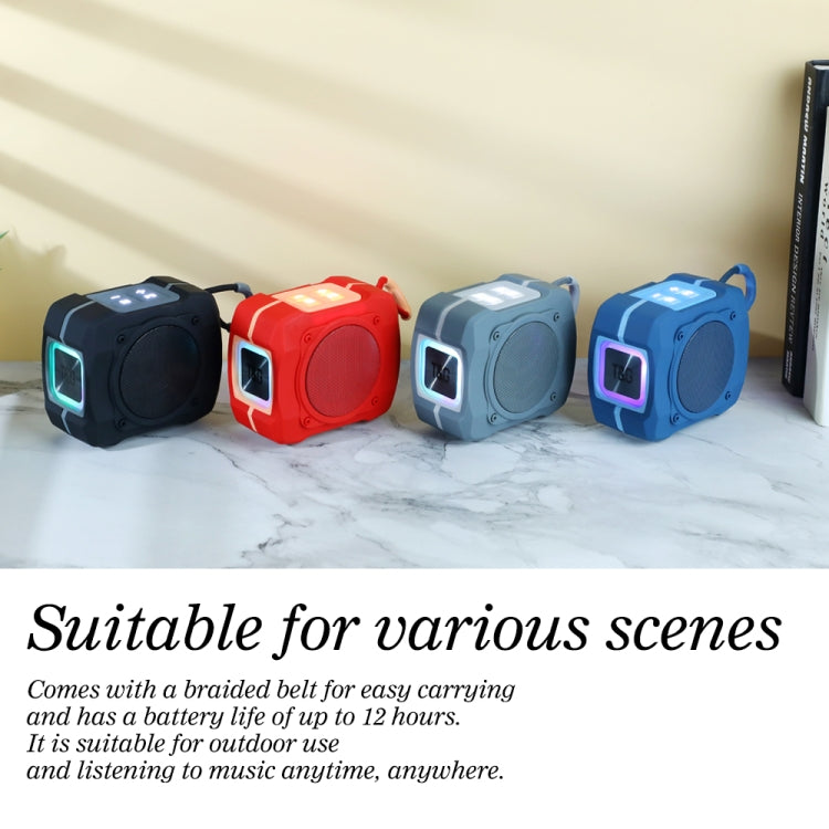 T&G TG661 Colorful LED Portable Outdoor Wireless Bluetooth Speaker(Grey) by T&G