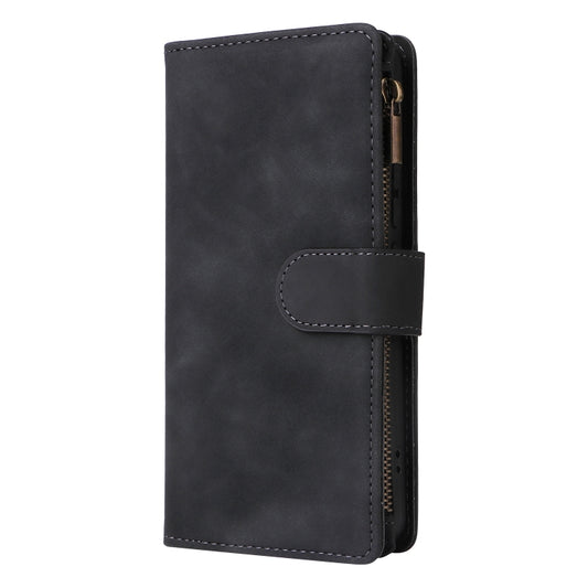 For Xiaomi Redmi Note 13 Pro+ Multifunctional Frosted Zipper Wallet Leather Phone Case(Black) by buy2fix