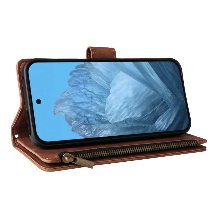For Google Pixel 10 / 10 Pro Multifunctional Multi-Card Wallet Phone Leather Case(Brown) - Google Cases by buy2fix | Online Shopping UK | buy2fix