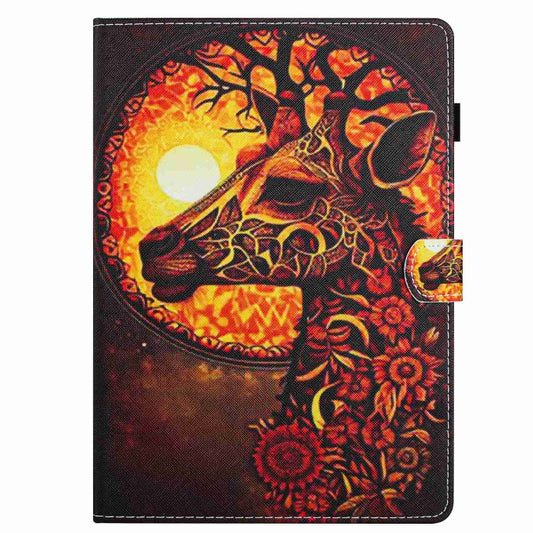For 8 inch Painted Pattern Stitching Leather Tablet Case(Flower Deer) - 8 inch by buy2fix | Online Shopping UK | buy2fix