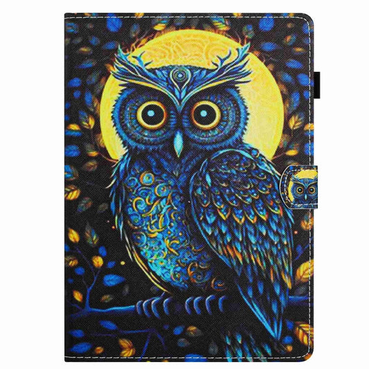 For 10 inch Painted Pattern Stitching Leather Tablet Case(Moonlight Eagle) - 10 - 11 inch by buy2fix | Online Shopping UK | buy2fix