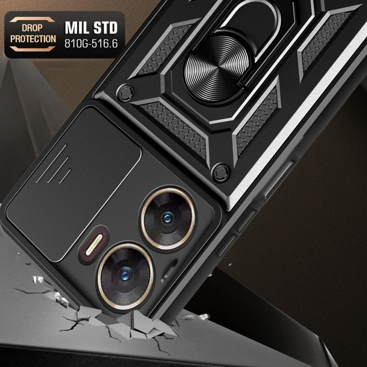 For vivo V29e 5G Global Sliding Camera Cover Design TPU+PC Phone Case(Black) by buy2fix