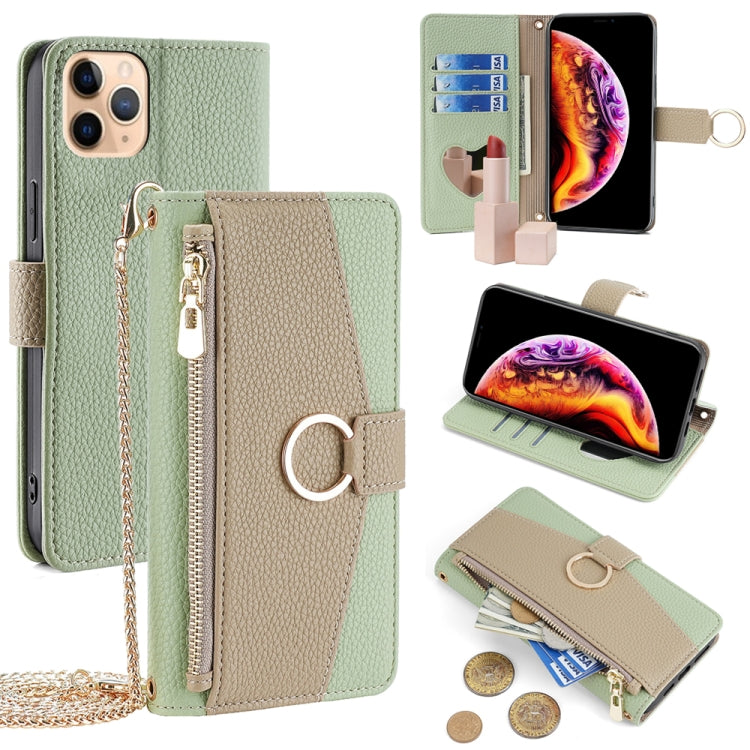 For iPhone 11 Pro Max Crossbody Litchi Texture Leather Phone Case(Green) - iPhone 11 Pro Max Cases by buy2fix | Online Shopping UK | buy2fix