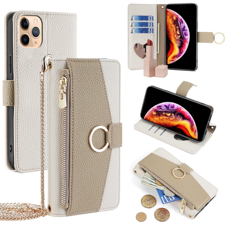 For iPhone 11 Pro Max Crossbody Litchi Texture Leather Phone Case(White) - iPhone 11 Pro Max Cases by buy2fix | Online Shopping UK | buy2fix