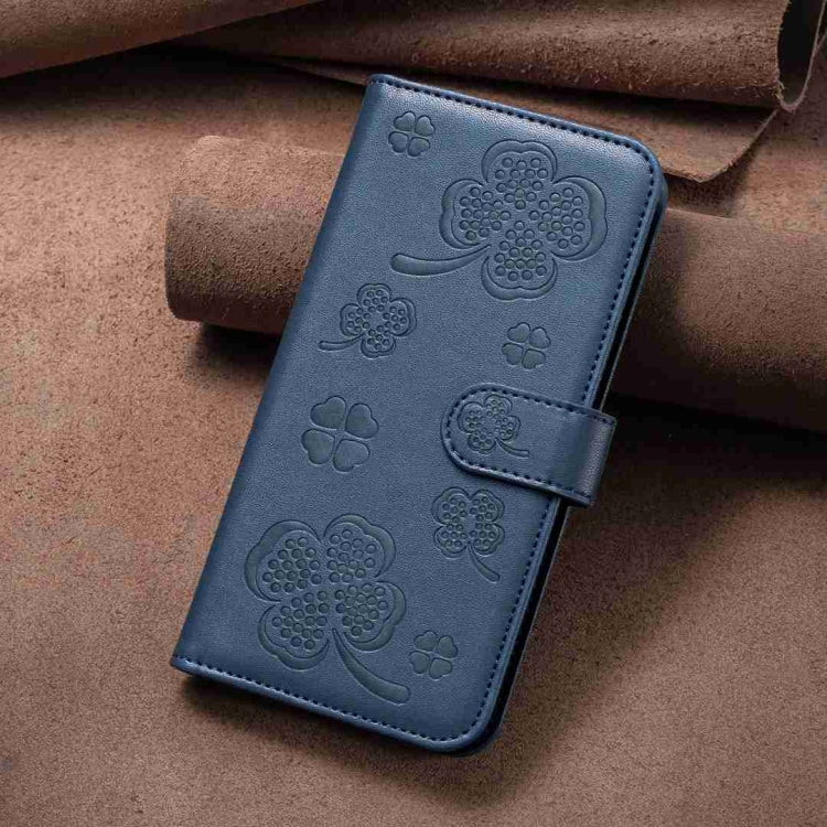 For Xiaomi 13 Ultra Four-leaf Embossed Leather Phone Case(Blue) by buy2fix