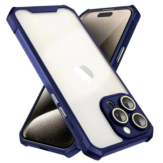 For iPhone 16 Plus Shockproof Acrylic Phone Case with Lens Glass Film(Blue) by buy2fix