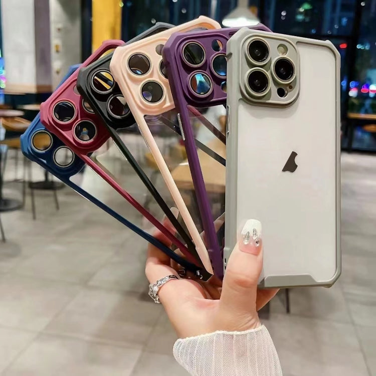 For iPhone 16 Pro Max Shockproof Acrylic Phone Case with Lens Glass Film(Grey) by buy2fix