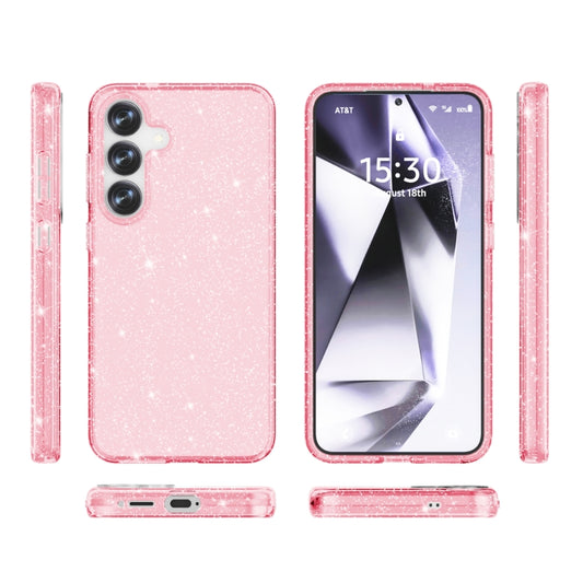 For Samsung Galaxy S25+ 5G Shockproof Terminator Glitter Powder Phone Case(Pink) by buy2fix