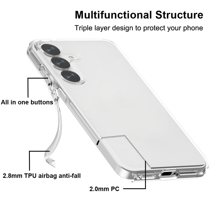 For Samsung Galaxy S25+ 5G Shockproof Terminator Glitter Powder Phone Case(Transparent) by buy2fix