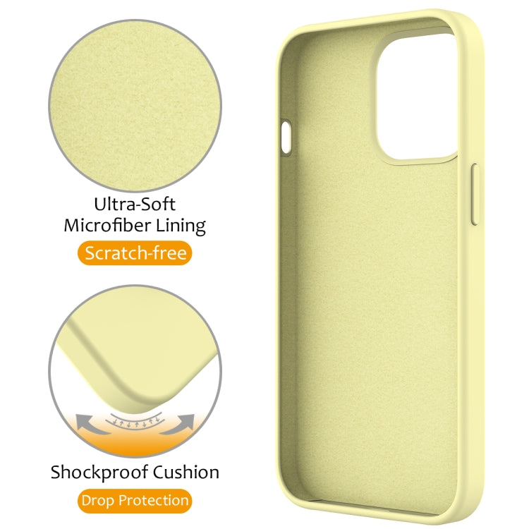 For iPhone 13 Pro Liquid Silicone MagSafe Magnetic Phone Case with Ring Holder(Yellow) - iPhone 13 Pro Cases by buy2fix | Online Shopping UK | buy2fix