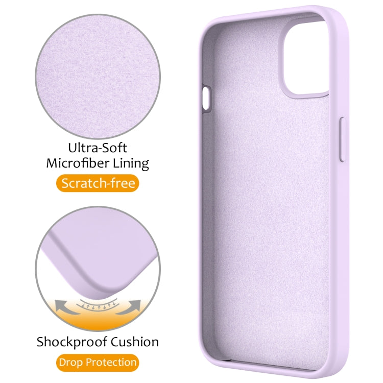 For iPhone 13 Liquid Silicone MagSafe Magnetic Phone Case with Ring Holder(Lilac Purple) - iPhone 13 Cases by buy2fix | Online Shopping UK | buy2fix