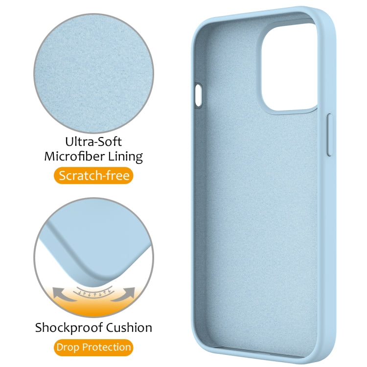 For iPhone 14 Pro Max Liquid Silicone MagSafe Magnetic Phone Case with Ring Holder(Sky Blue) - iPhone 14 Pro Max Cases by buy2fix | Online Shopping UK | buy2fix