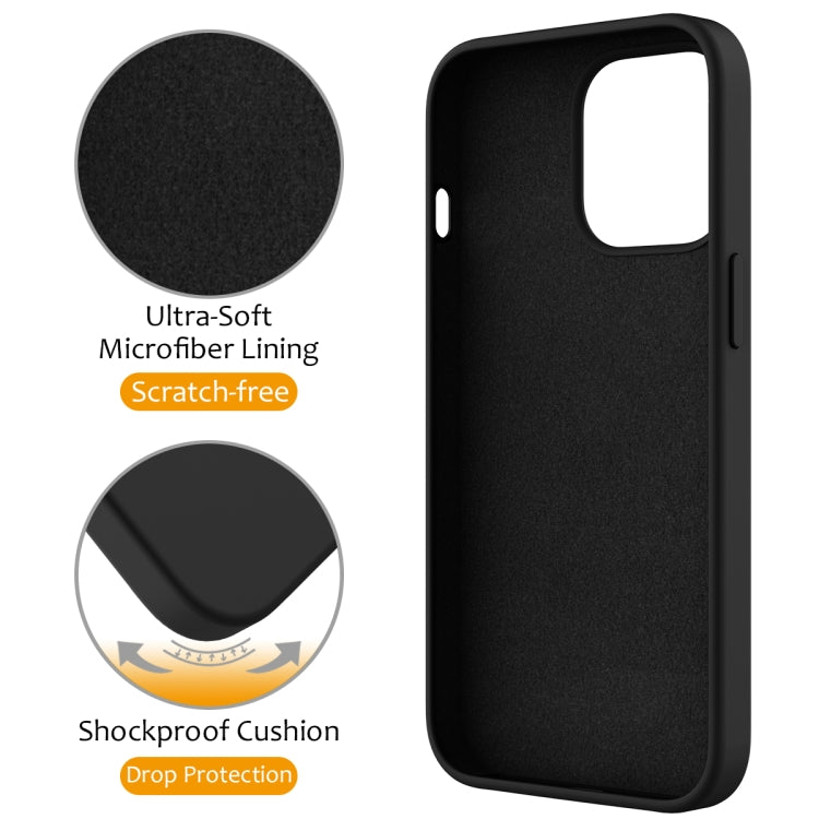 For iPhone 14 Pro Liquid Silicone MagSafe Magnetic Phone Case with Ring Holder(Black) - iPhone 14 Pro Cases by buy2fix | Online Shopping UK | buy2fix