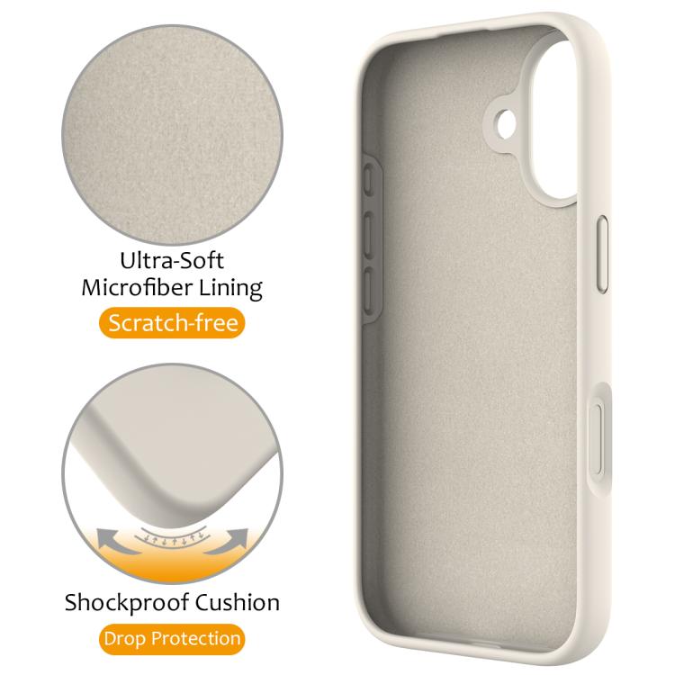 For iPhone 17 Liquid Silicone MagSafe Magnetic Phone Case with Ring Holder(Antique White) - iPhone 17 Cases by buy2fix | Online Shopping UK | buy2fix