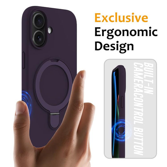 For iPhone 17 Liquid Silicone MagSafe Magnetic Phone Case with Ring Holder(Purple) - iPhone 17 Cases by buy2fix | Online Shopping UK | buy2fix