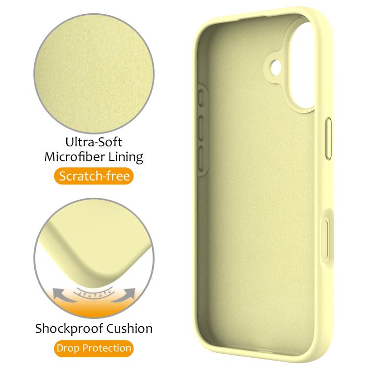 For iPhone 17 Liquid Silicone MagSafe Magnetic Phone Case with Ring Holder(Yellow) - iPhone 17 Cases by buy2fix | Online Shopping UK | buy2fix