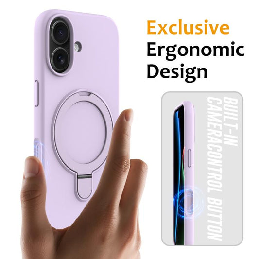 For iPhone 17 Liquid Silicone MagSafe Magnetic Phone Case with Ring Holder(Lilac Purple) - iPhone 17 Cases by buy2fix | Online Shopping UK | buy2fix