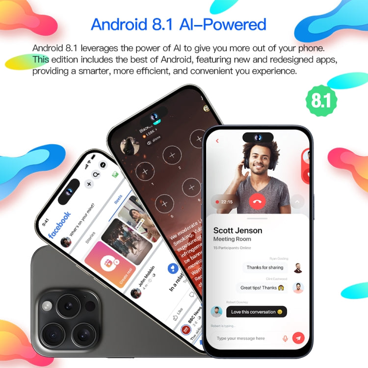i15ProMax / U18, 3GB+32GB, 6.53 inch Face Identification Android 8.1 MTK6737 Quad Core, Network: 4G, OTG, Dual SIM(Blue) - by buy2fix | Online Shopping UK | buy2fix