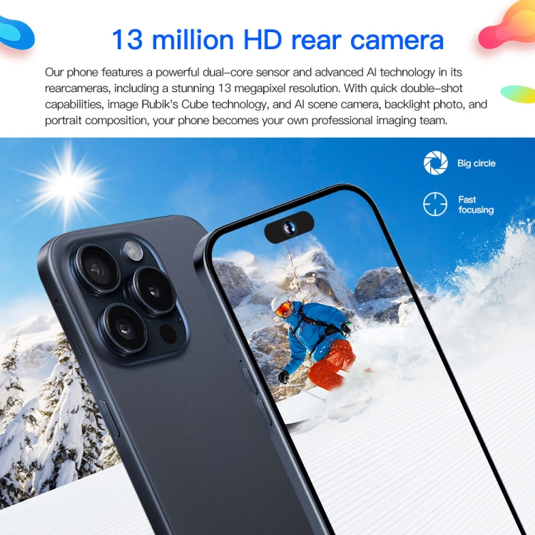 i15ProMax / U18, 3GB+32GB, 6.53 inch Face Identification Android 8.1 MTK6737 Quad Core, Network: 4G, OTG, Dual SIM(Blue) - by buy2fix | Online Shopping UK | buy2fix