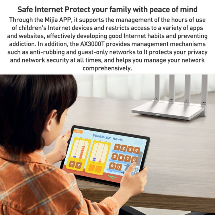 Original Xiaomi AX3000T 2.4GHz/5GHz Dual-band 1.3GHz CPU Router Supports NFC Connection, US Plug(White) by Xiaomi