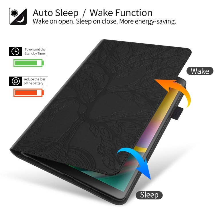 For iPad Pro 12.9 2022 / 2021 / 2020 Life Tree Series Horizontal Flip Leather Tablet Case(Black) - iPad Pro 12.9 (2022/2021) Cases by buy2fix | Online Shopping UK | buy2fix