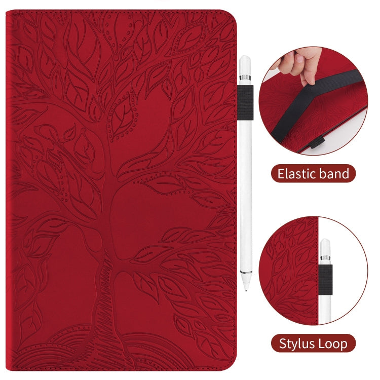 For iPad Pro 12.9 2022 / 2021 / 2020 Life Tree Series Horizontal Flip Leather Tablet Case(Red) - iPad Pro 12.9 (2022/2021) Cases by buy2fix | Online Shopping UK | buy2fix