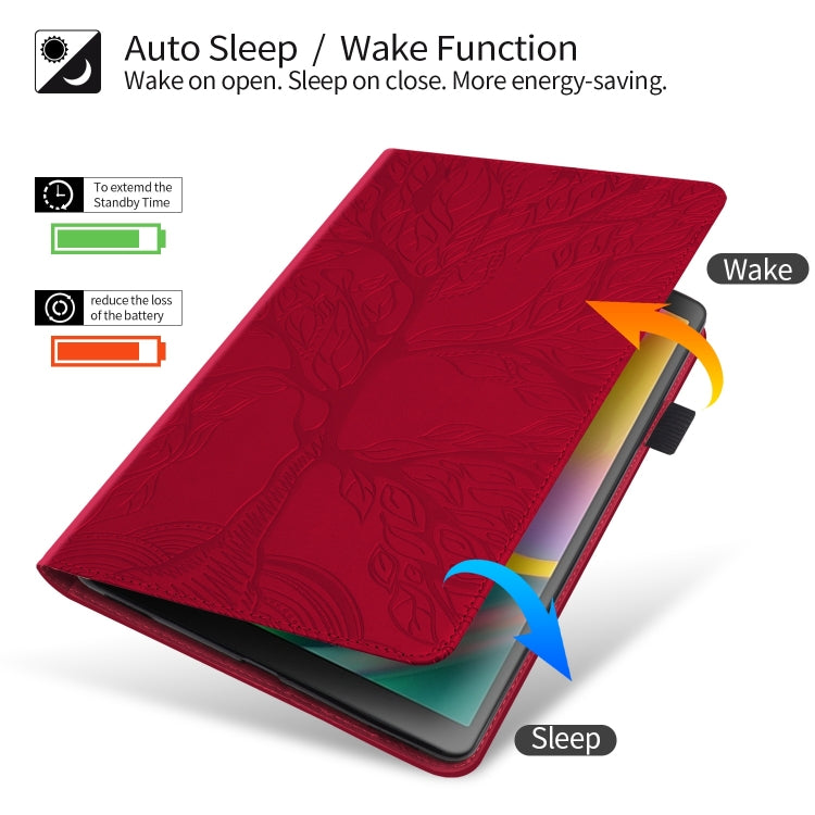 For iPad Pro 12.9 2022 / 2021 / 2020 Life Tree Series Horizontal Flip Leather Tablet Case(Red) - iPad Pro 12.9 (2022/2021) Cases by buy2fix | Online Shopping UK | buy2fix