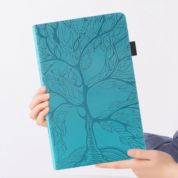For iPad Pro 12.9 2022 / 2021 / 2020 Life Tree Series Horizontal Flip Leather Tablet Case(Lake Blue) - iPad Pro 12.9 (2022/2021) Cases by buy2fix | Online Shopping UK | buy2fix