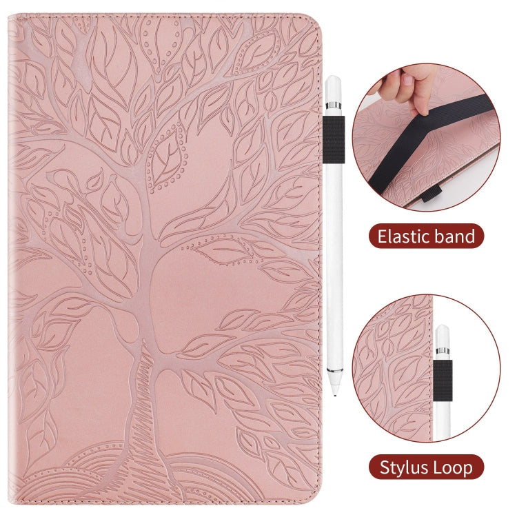 For iPad Pro 12.9 2022 / 2021 / 2020 Life Tree Series Horizontal Flip Leather Tablet Case(Rose Gold) - iPad Pro 12.9 (2022/2021) Cases by buy2fix | Online Shopping UK | buy2fix