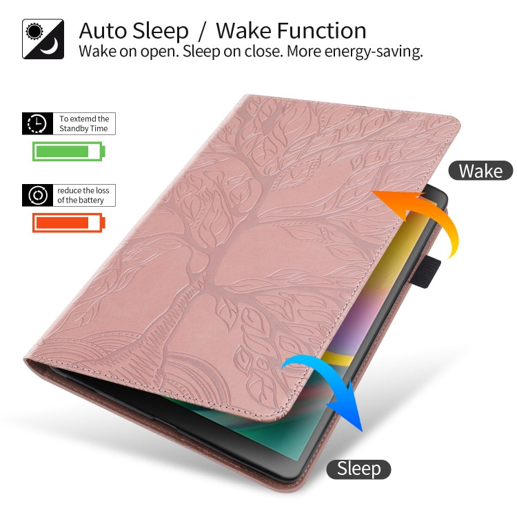 For iPad Pro 12.9 2022 / 2021 / 2020 Life Tree Series Horizontal Flip Leather Tablet Case(Rose Gold) - iPad Pro 12.9 (2022/2021) Cases by buy2fix | Online Shopping UK | buy2fix