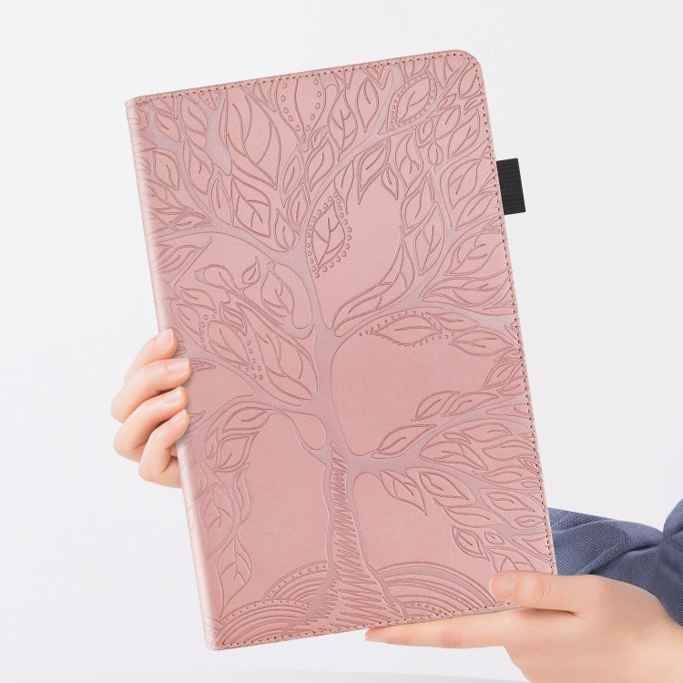 For iPad Pro 12.9 2022 / 2021 / 2020 Life Tree Series Horizontal Flip Leather Tablet Case(Rose Gold) - iPad Pro 12.9 (2022/2021) Cases by buy2fix | Online Shopping UK | buy2fix