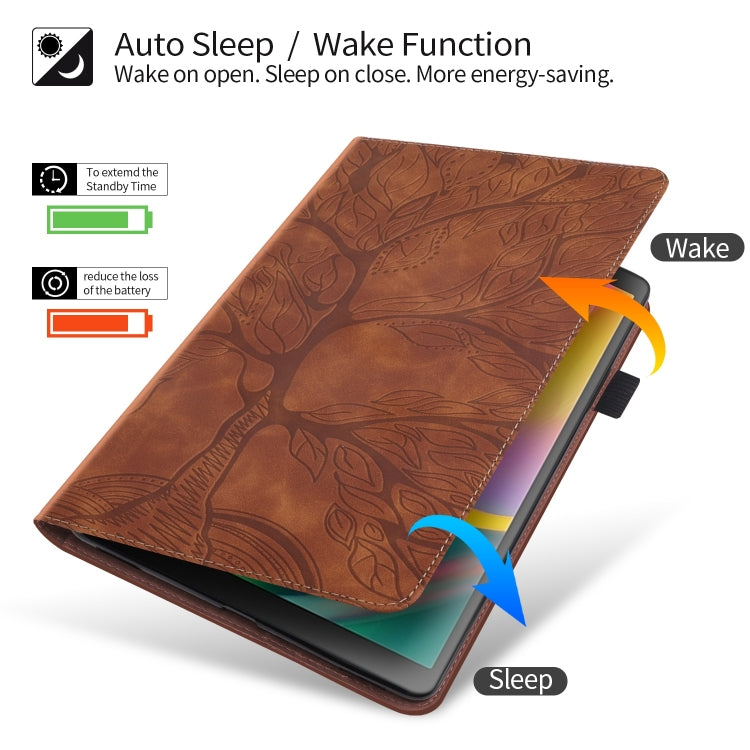 For iPad Pro 12.9 2022 / 2021 / 2020 Life Tree Series Horizontal Flip Leather Tablet Case(Brown) - iPad Pro 12.9 (2022/2021) Cases by buy2fix | Online Shopping UK | buy2fix