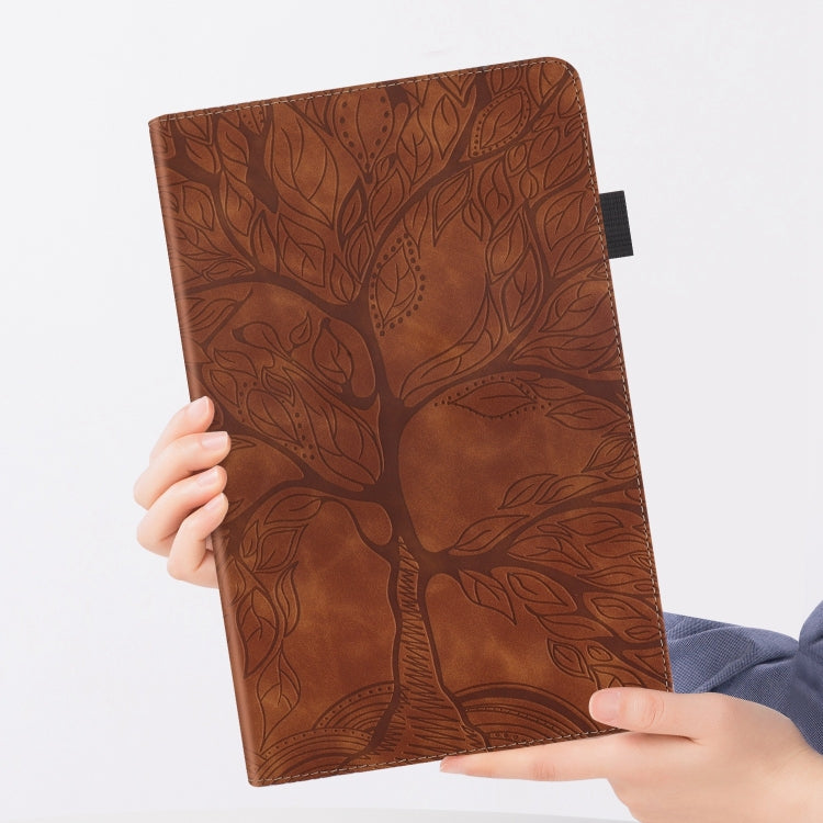 For iPad Pro 12.9 2022 / 2021 / 2020 Life Tree Series Horizontal Flip Leather Tablet Case(Brown) - iPad Pro 12.9 (2022/2021) Cases by buy2fix | Online Shopping UK | buy2fix