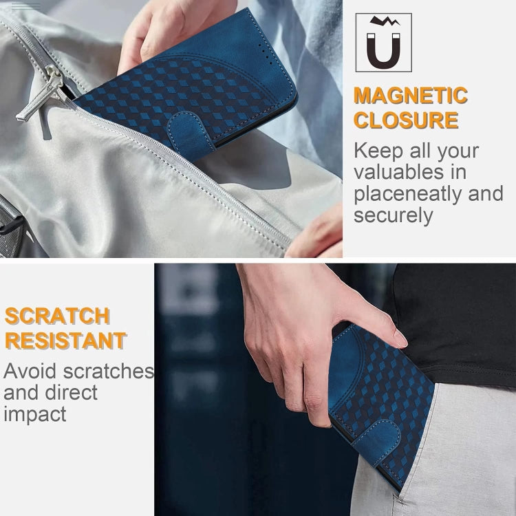 For iPhone 16e YX0060 Elephant Head Embossed Phone Leather Case with Lanyard(Royal Blue) - iPhone 16e Cases by buy2fix | Online Shopping UK | buy2fix