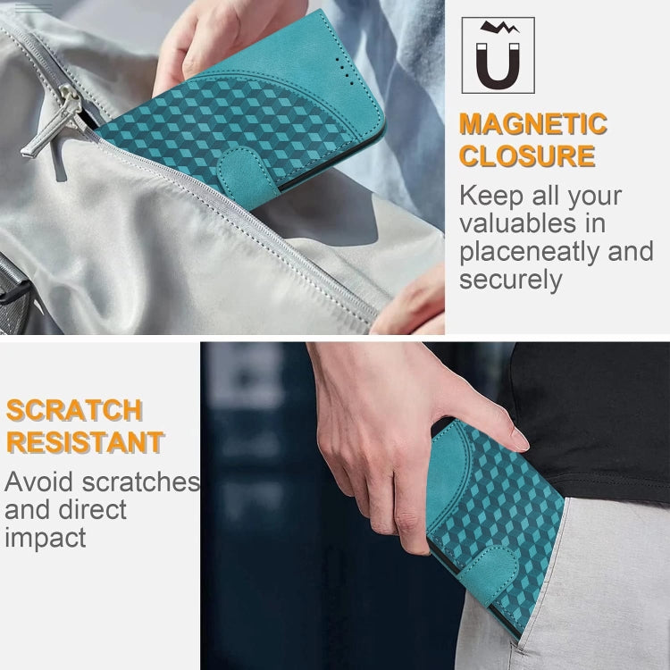 For iPhone 16e YX0060 Elephant Head Embossed Phone Leather Case with Lanyard(Light Blue) by buy2fix