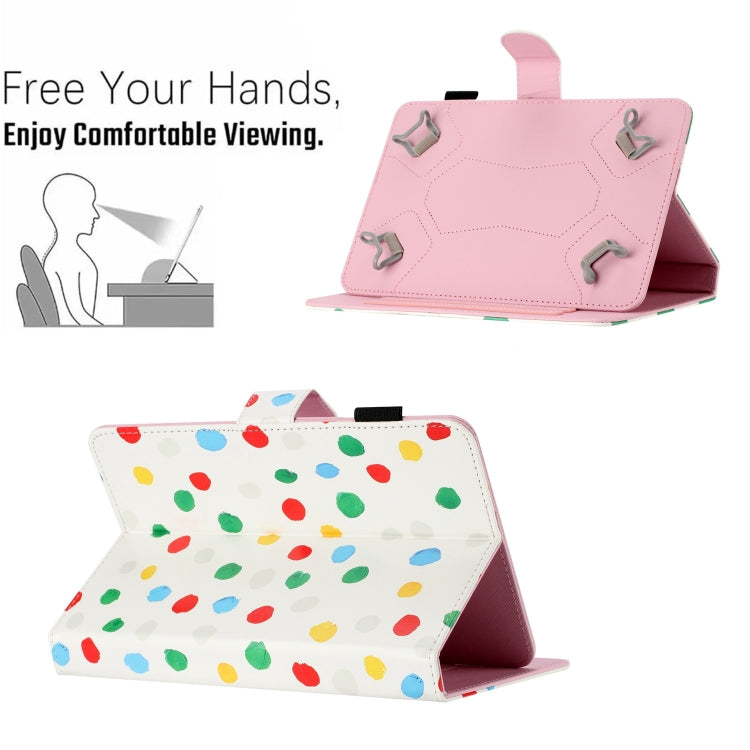 10 inch Dot Pattern Leather Tablet Case(White Colorful Dot) - 10 - 11 inch by buy2fix | Online Shopping UK | buy2fix