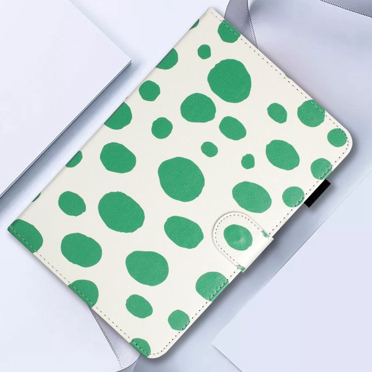 10 inch Dot Pattern Leather Tablet Case(White Green Dot) - 10 - 11 inch by buy2fix | Online Shopping UK | buy2fix