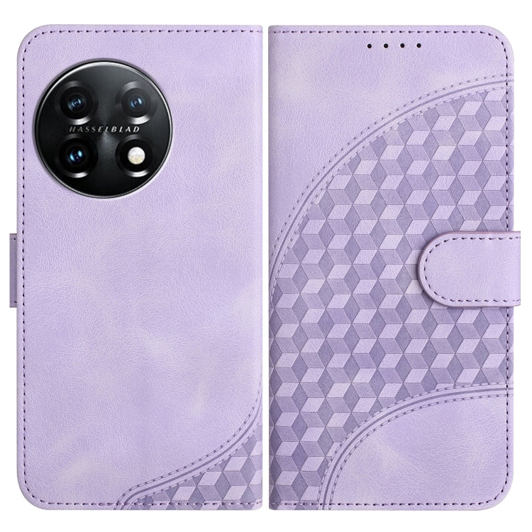 For OnePlus 11 Elephant Head Embossed Phone Leather Case with Lanyard(Light Purple) - OnePlus Cases by buy2fix | Online Shopping UK | buy2fix