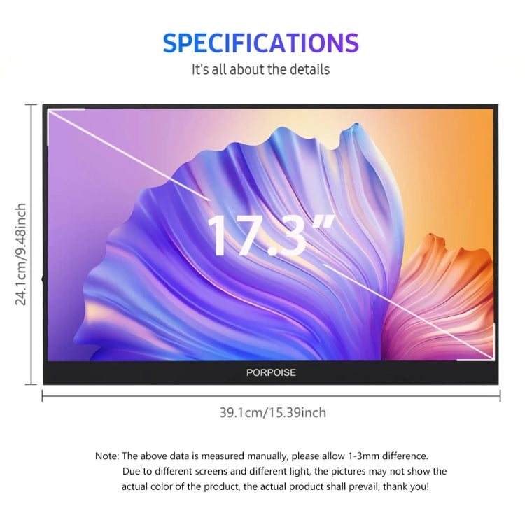 17.3 inch UHD 2560x1440P IPS Screen Portable Monitor(No Charger) by buy2fix