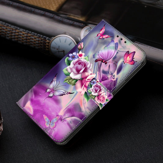 For Samsung Galaxy A25 5G Crystal 3D Shockproof Protective Leather Phone Case(Butterfly) by buy2fix