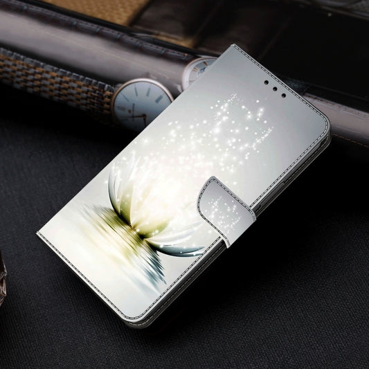 For Samsung Galaxy A55 5G Crystal 3D Shockproof Protective Leather Phone Case(Light Lotus) by buy2fix