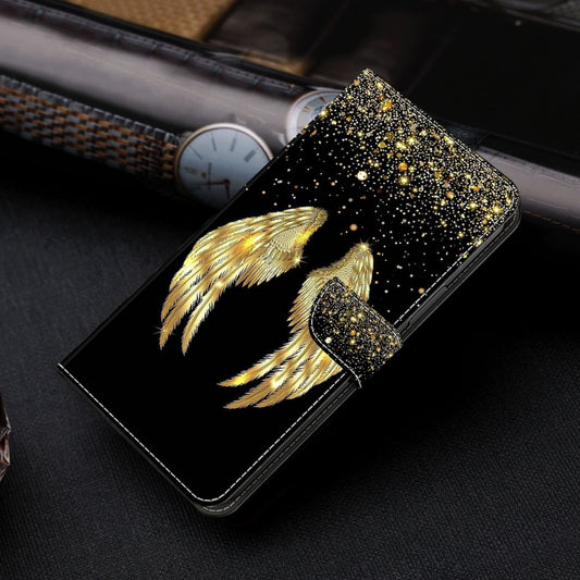 For Samsung Galaxy A55 5G Crystal 3D Shockproof Protective Leather Phone Case(Golden Wings) by buy2fix