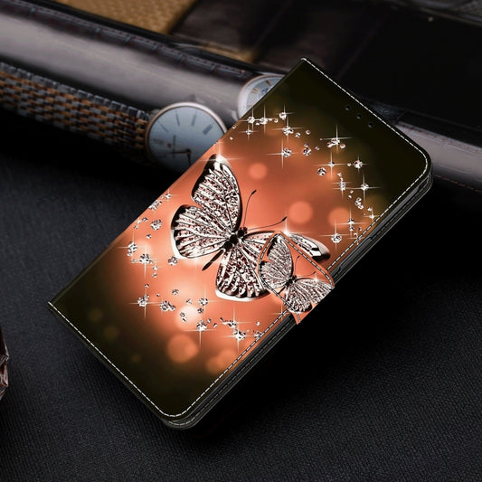 For Samsung Galaxy A55 5G Crystal 3D Shockproof Protective Leather Phone Case(Crystal Butterfly) by buy2fix